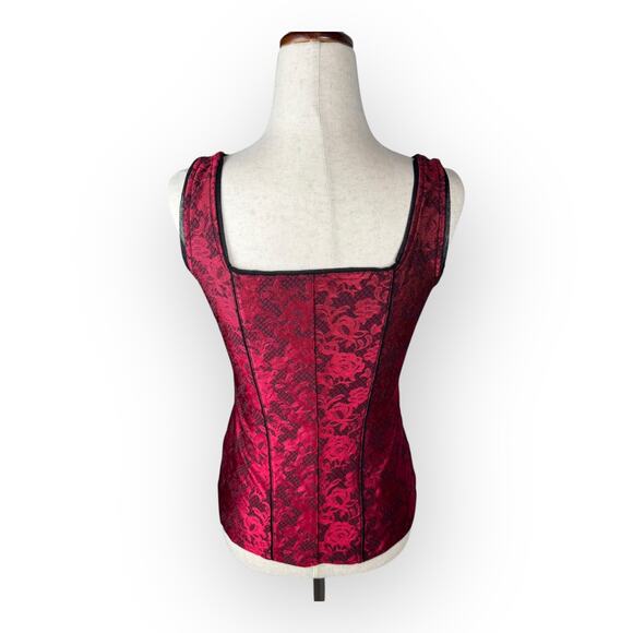 Red and Black Whimsigoth Vamp Sleeveless Bustier Top Small Christmas Valentines - Picture 6 of 8